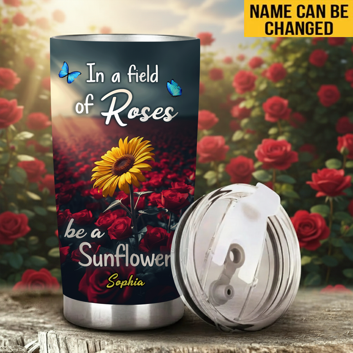 Be A Sunflower Sunflower - Personalized Floral Tumbler