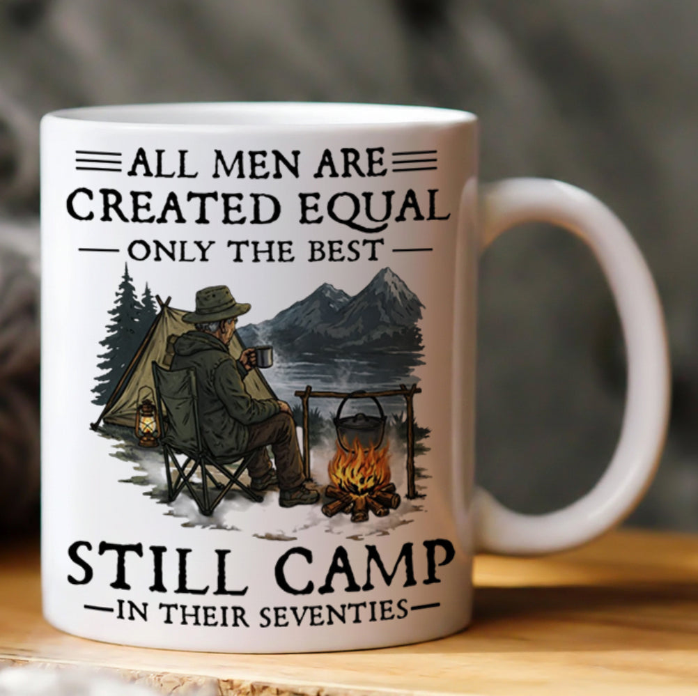 Personalized Camping White Mug – Gift for Husband, Dad, Outdoor Lovers