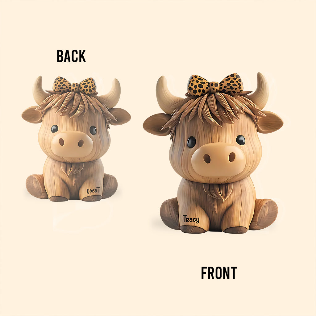 Cute Baby Highland Cow - Personalized Cow Custom Shaped Acrylic Plaque