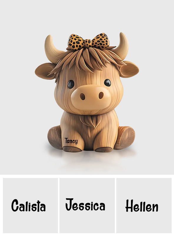 Cute Baby Highland Cow - Personalized Cow Custom Shaped Acrylic Plaque