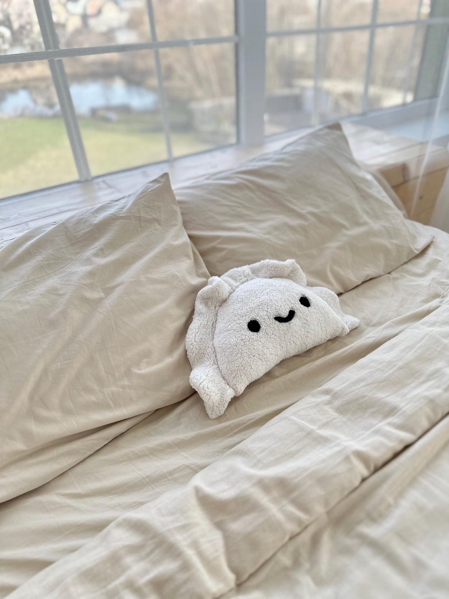 Cute Easter Pierogi Gift, Smiley or Sad Face Plush Pillow