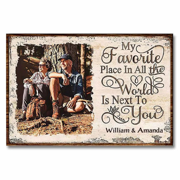 My Favorite Place In All The World - Personalized Couple Canvas And Poster