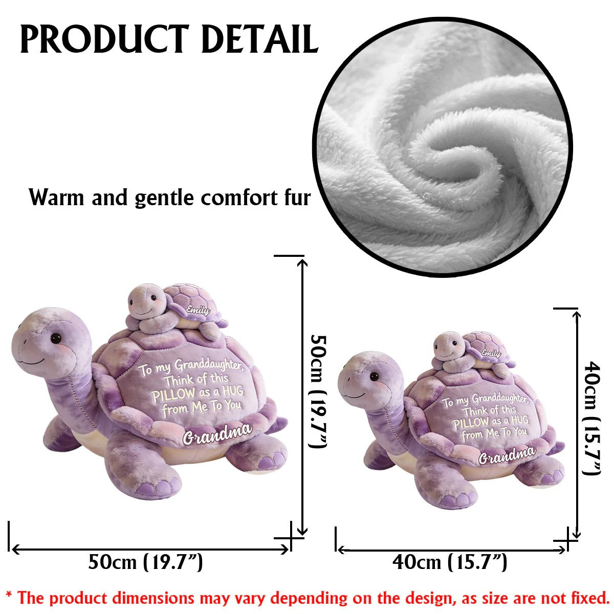 To my Granddaughter - Personalized Mom Shaped Pillow