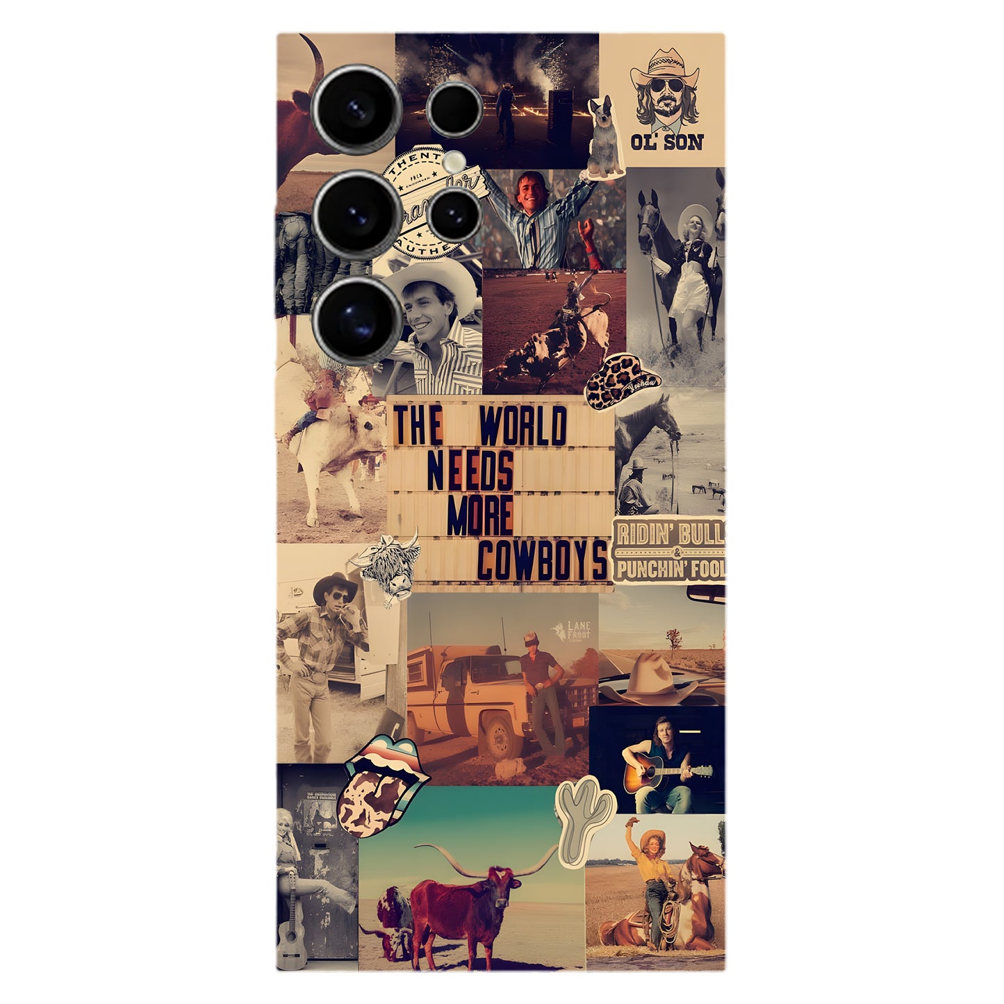 Rodeo Roots Collage – Vintage Cowboy Phone Case