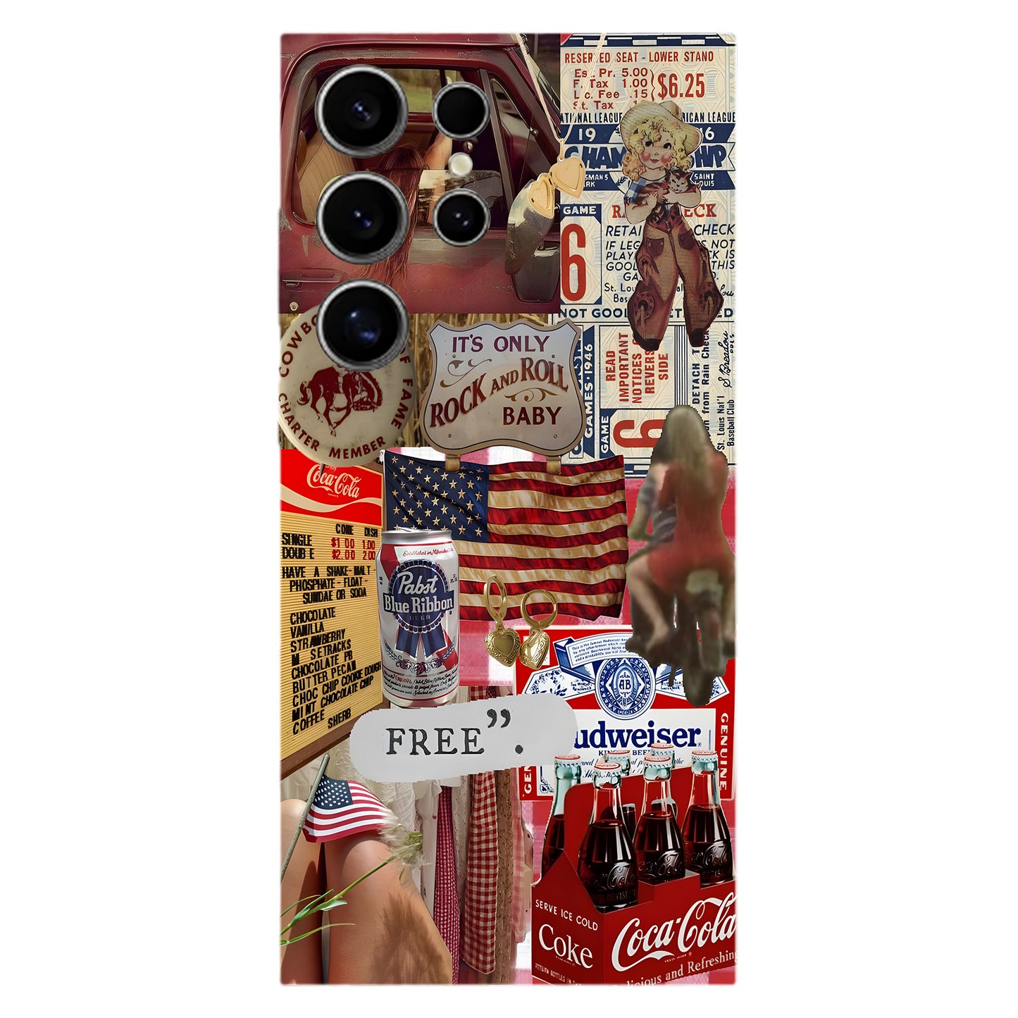 Born to Be Free – Vintage Americana Phone Case