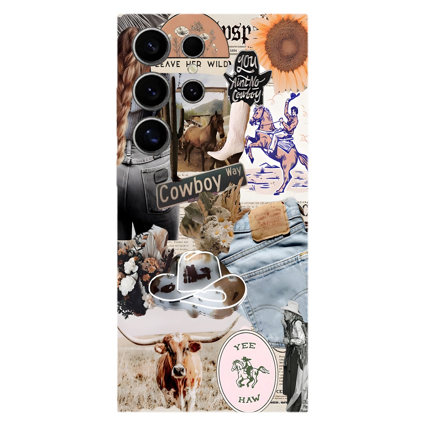 Cowboy Way Collage – Western Rodeo Vibes Phone Case