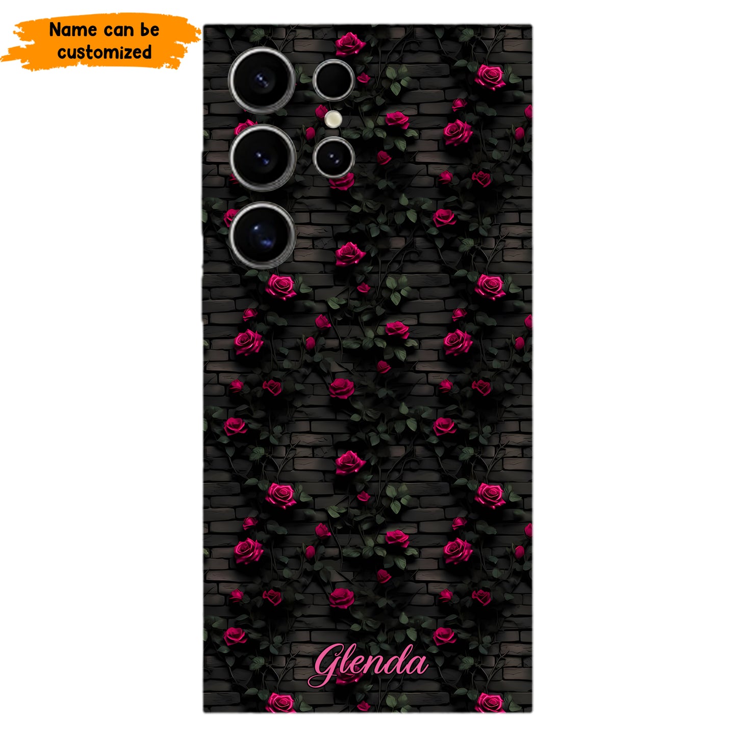 Midnight Rose - Personalized Flower Phone Case
