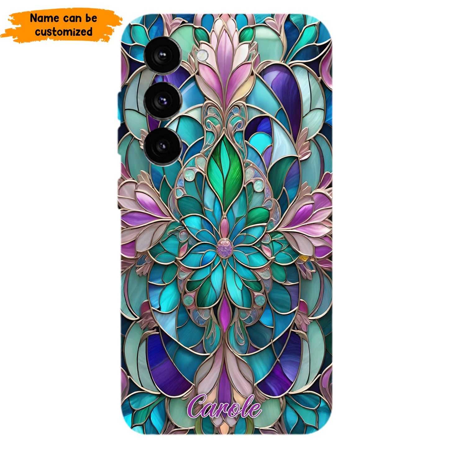 Personalized Stained Glass Mandala Phone Case