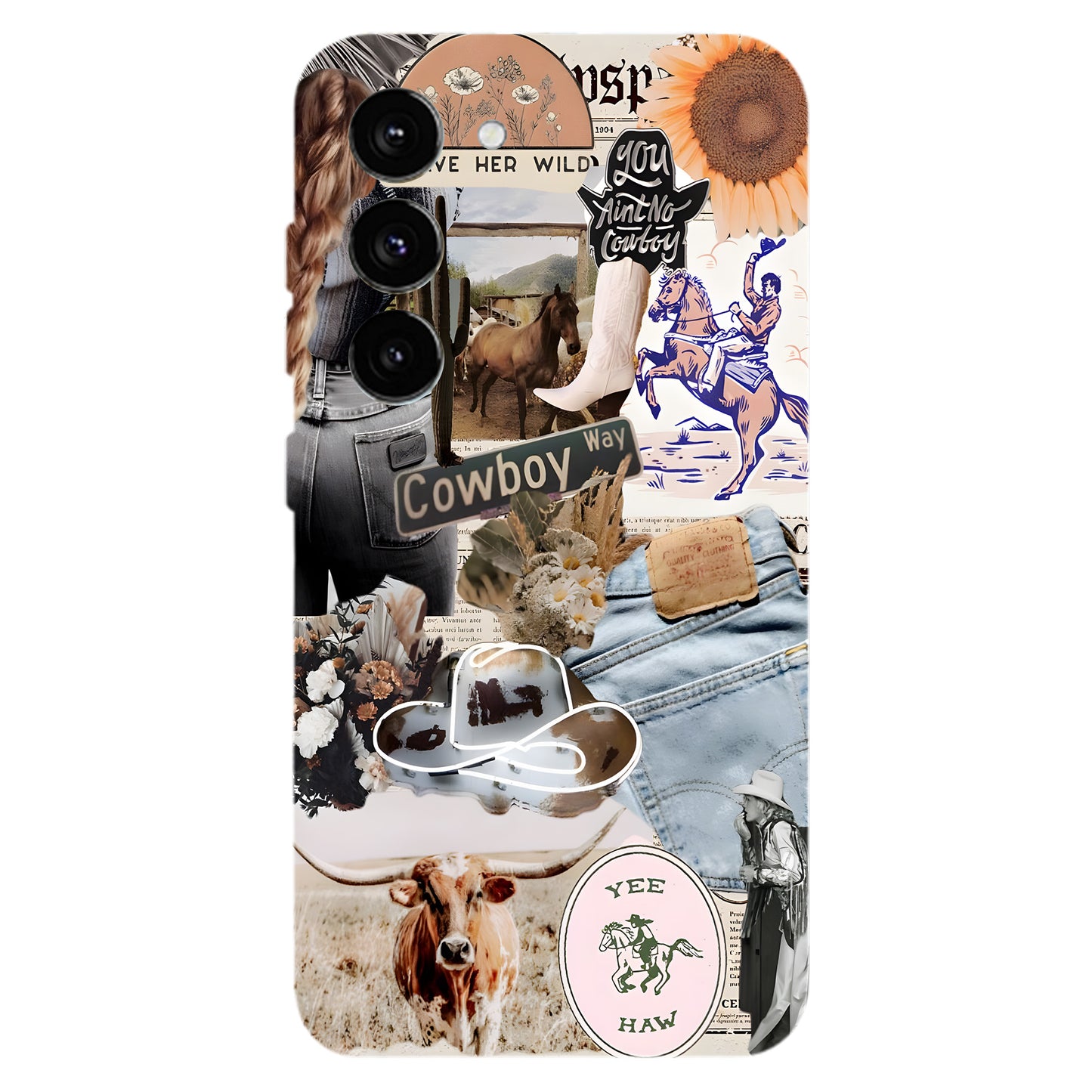 Cowboy Way Collage – Western Rodeo Vibes Phone Case