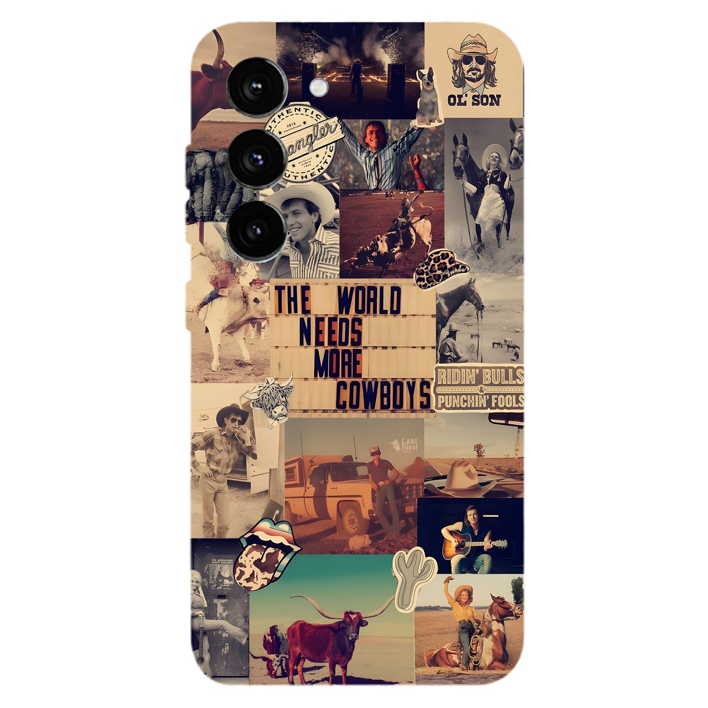 Rodeo Roots Collage – Vintage Cowboy Phone Case