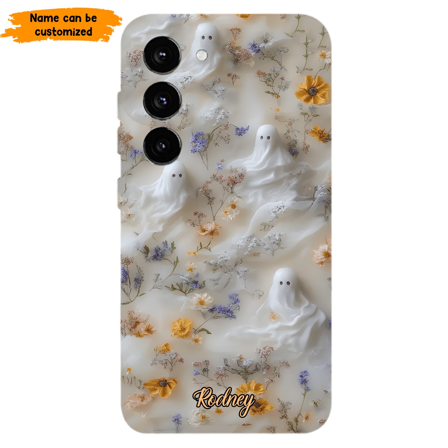 Ghost & Flowers – Personalized Phone Case