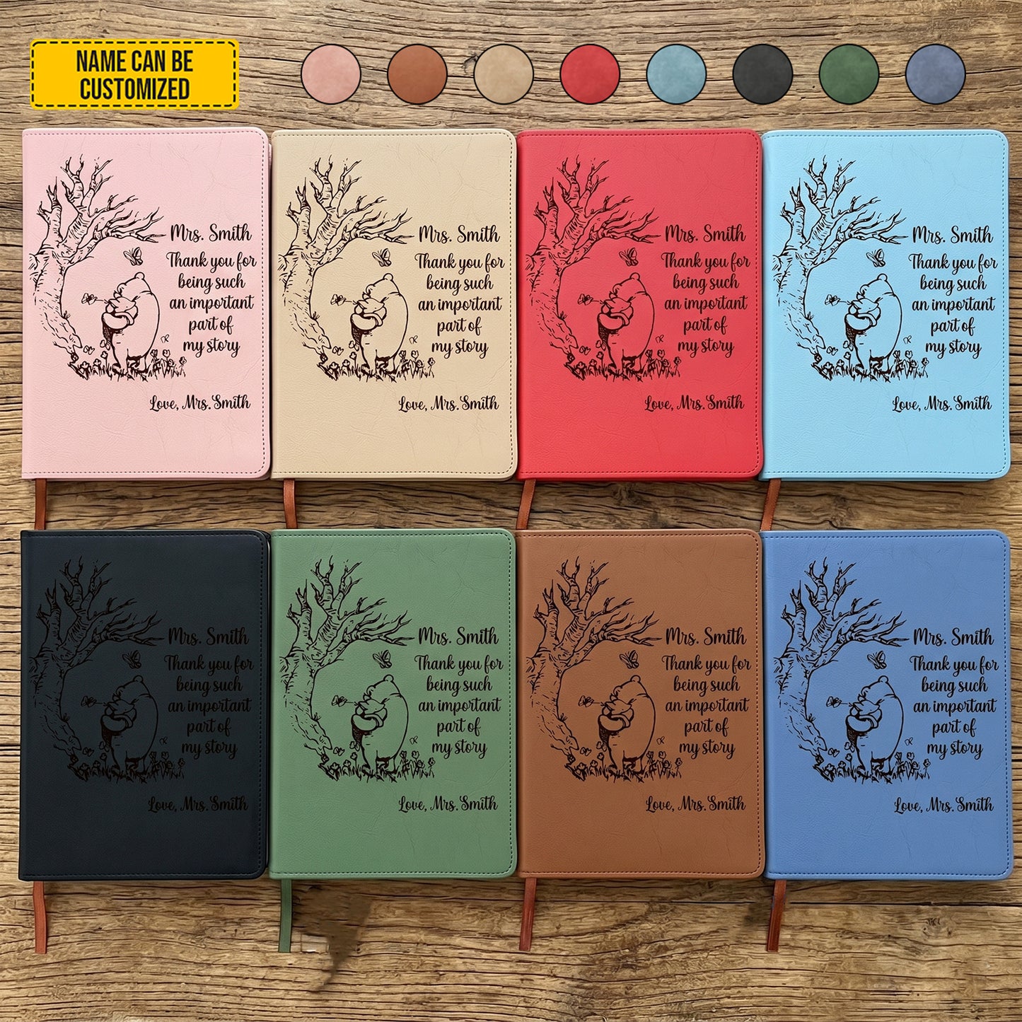 Personalized Thank You Teacher Leather Journal