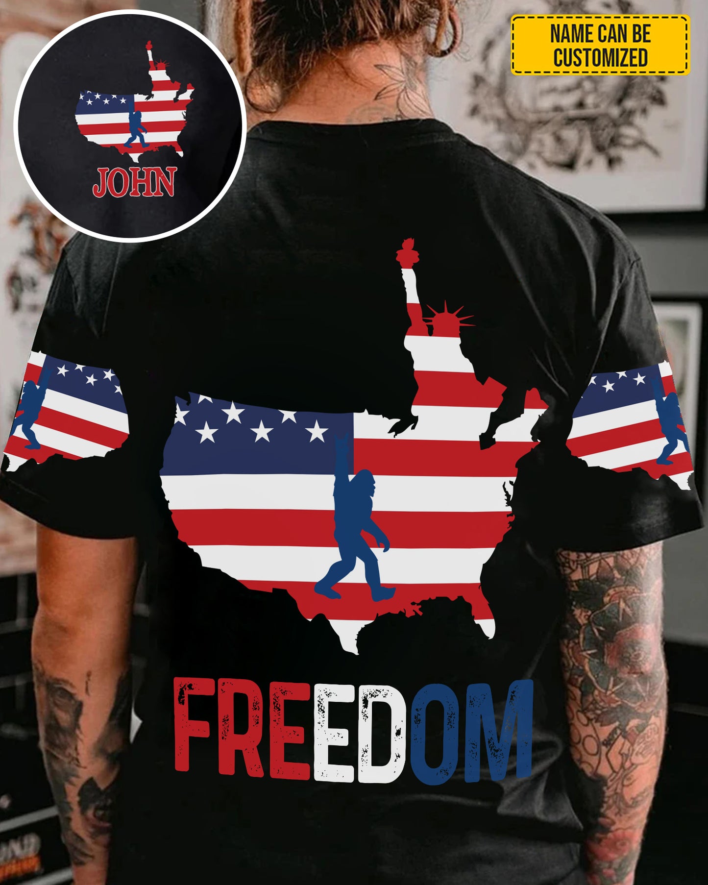 Bigfoot FREEDOM – Personalized Bigfoot All Over Print Shirt