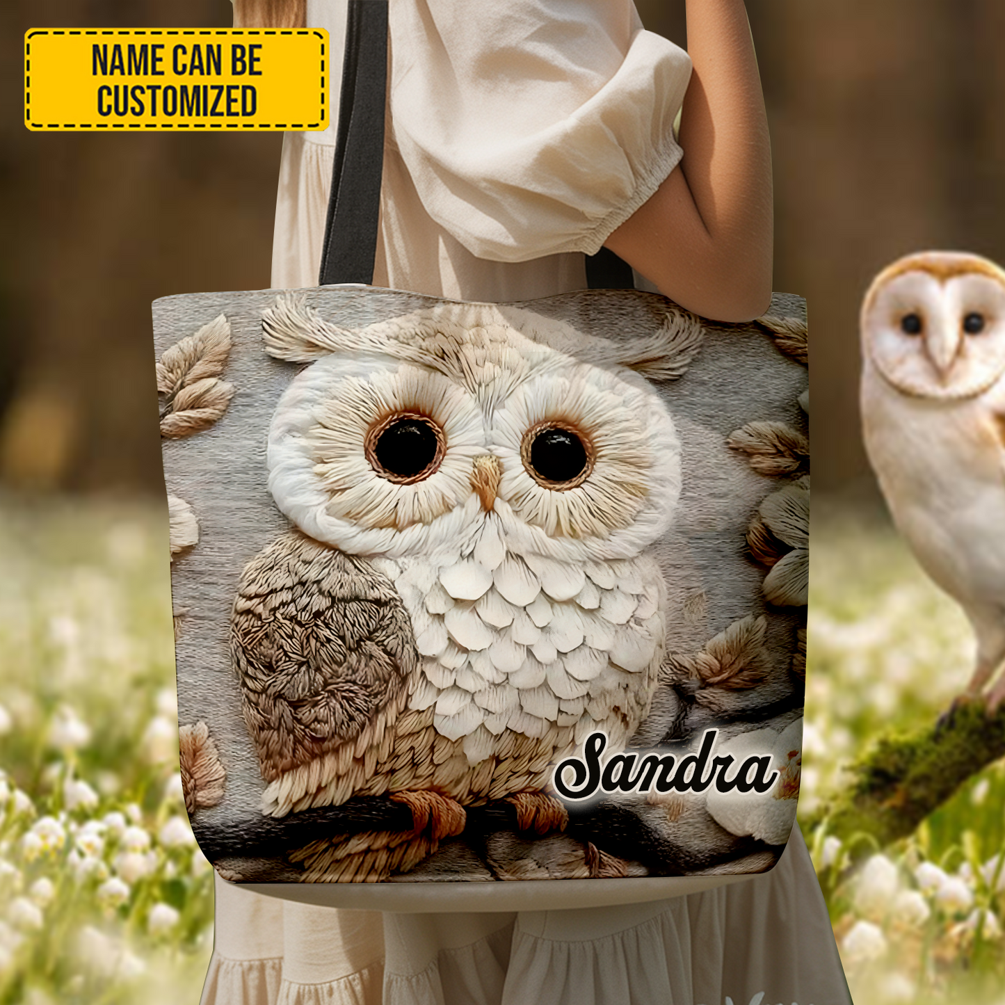 Cute Owl - Personalized Owl Tote Bag