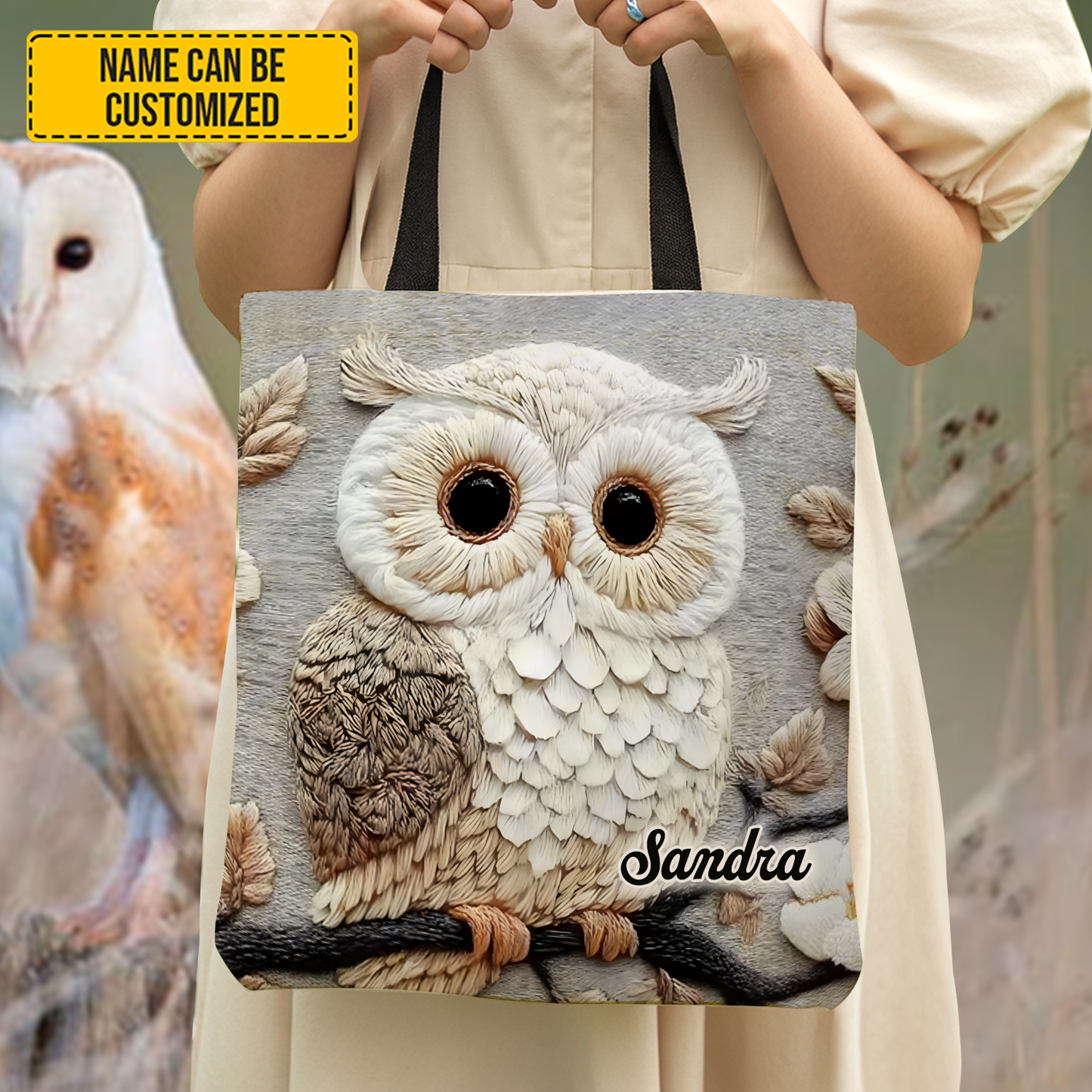 Cute Owl - Personalized Owl Tote Bag