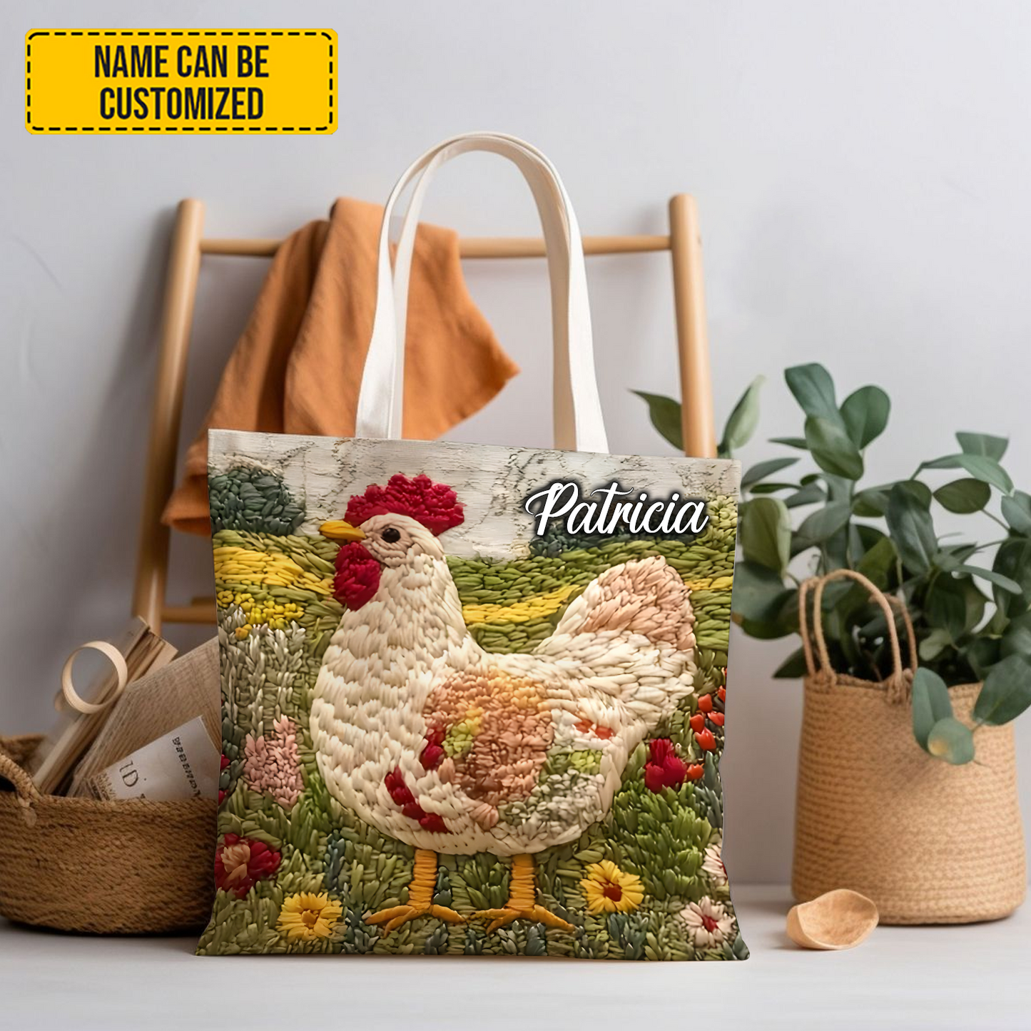 Chicken Farmhouse - Personalized Chicken Tote Bag
