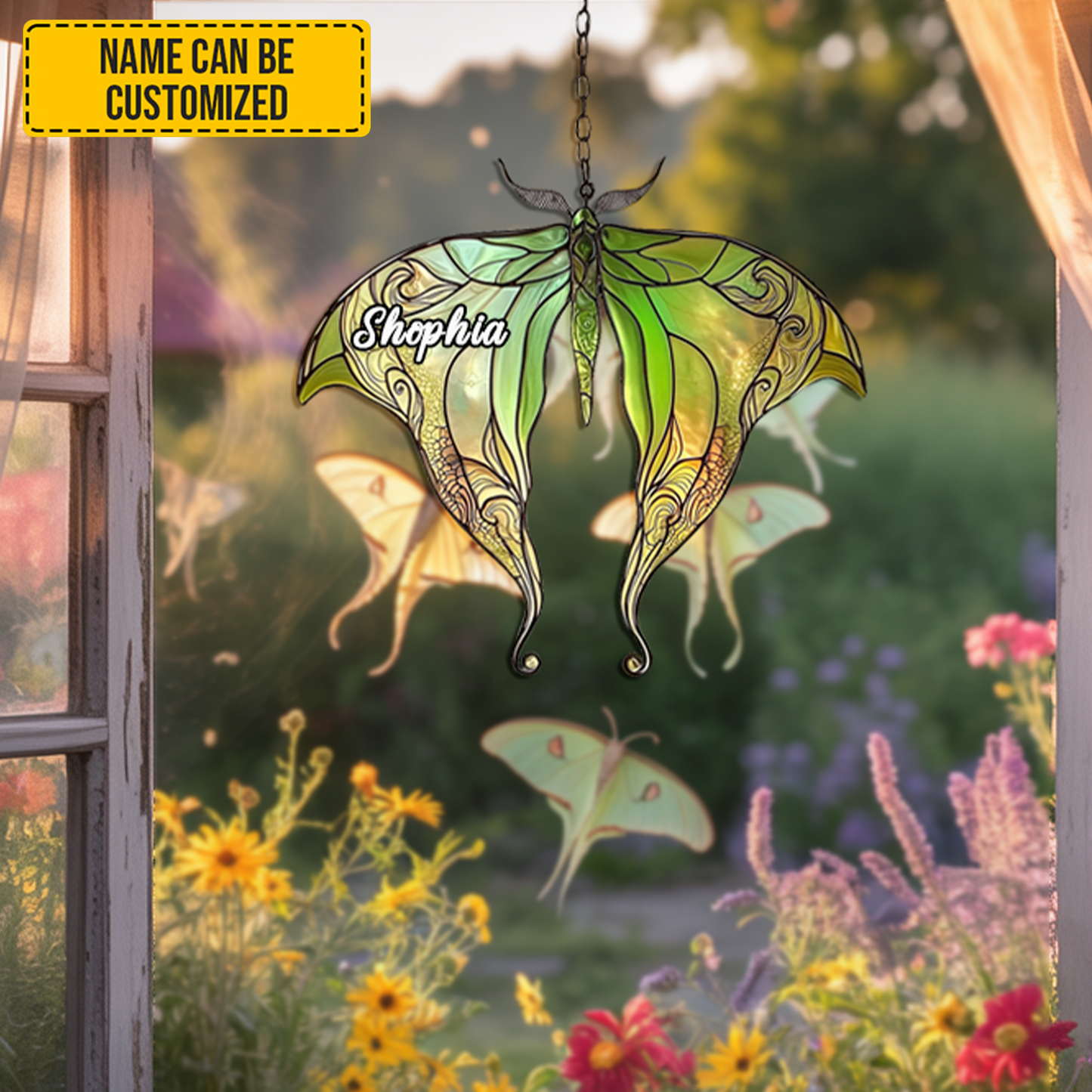 Whispers of the Moon – Personalized Luna Moth Acrylic Window