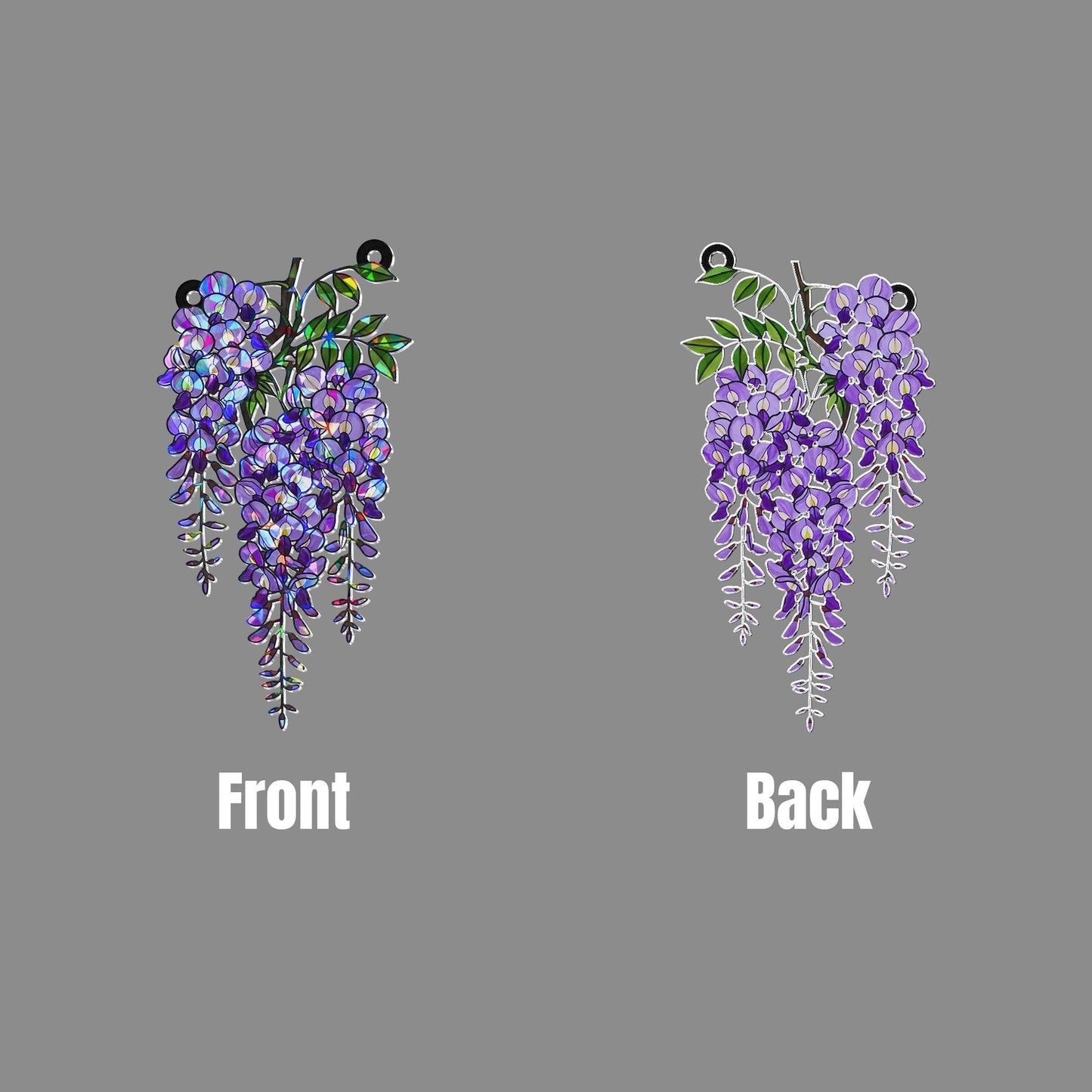Wisteria Holographic Suncatcher Purple Acrylic Window