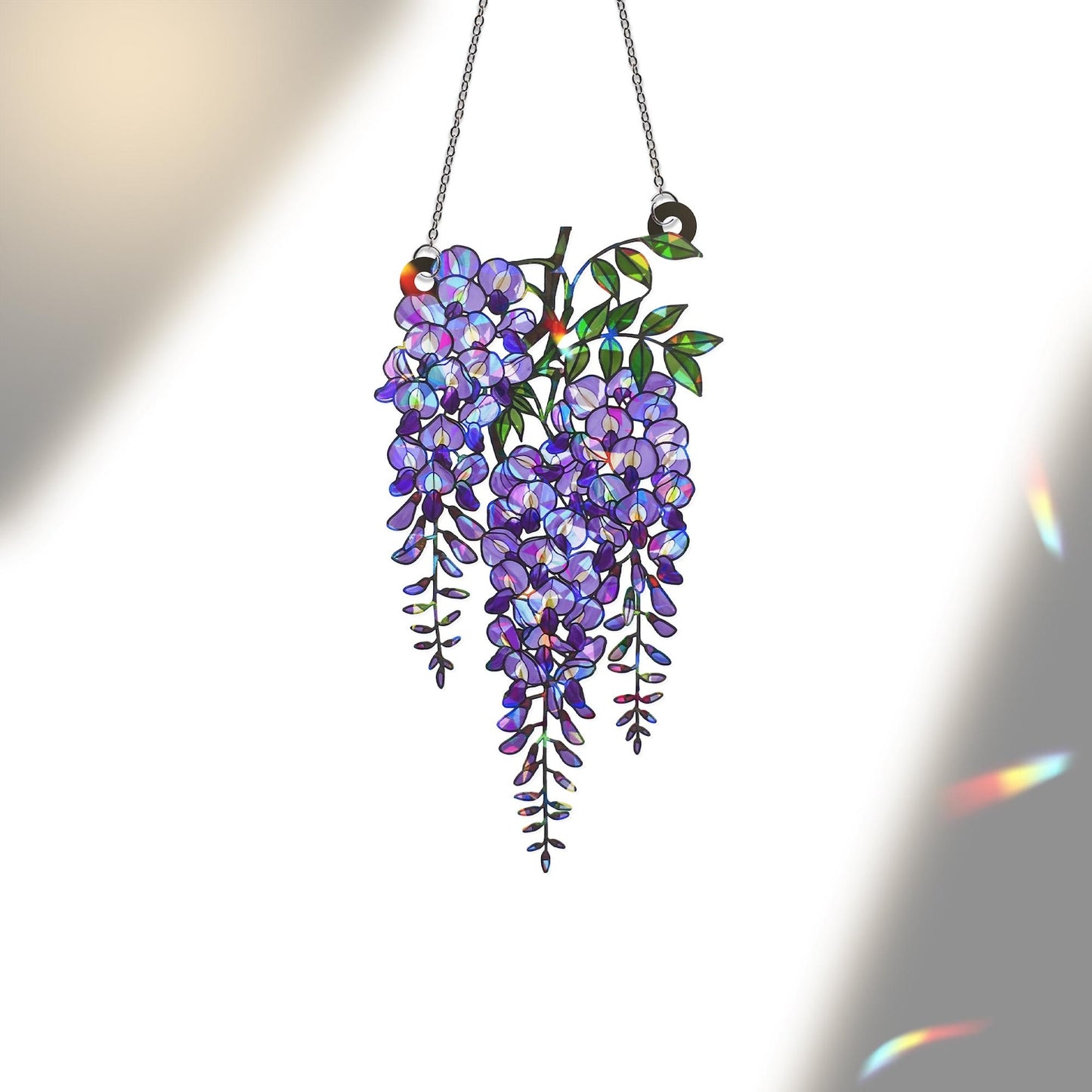 Wisteria Holographic Suncatcher Purple Acrylic Window