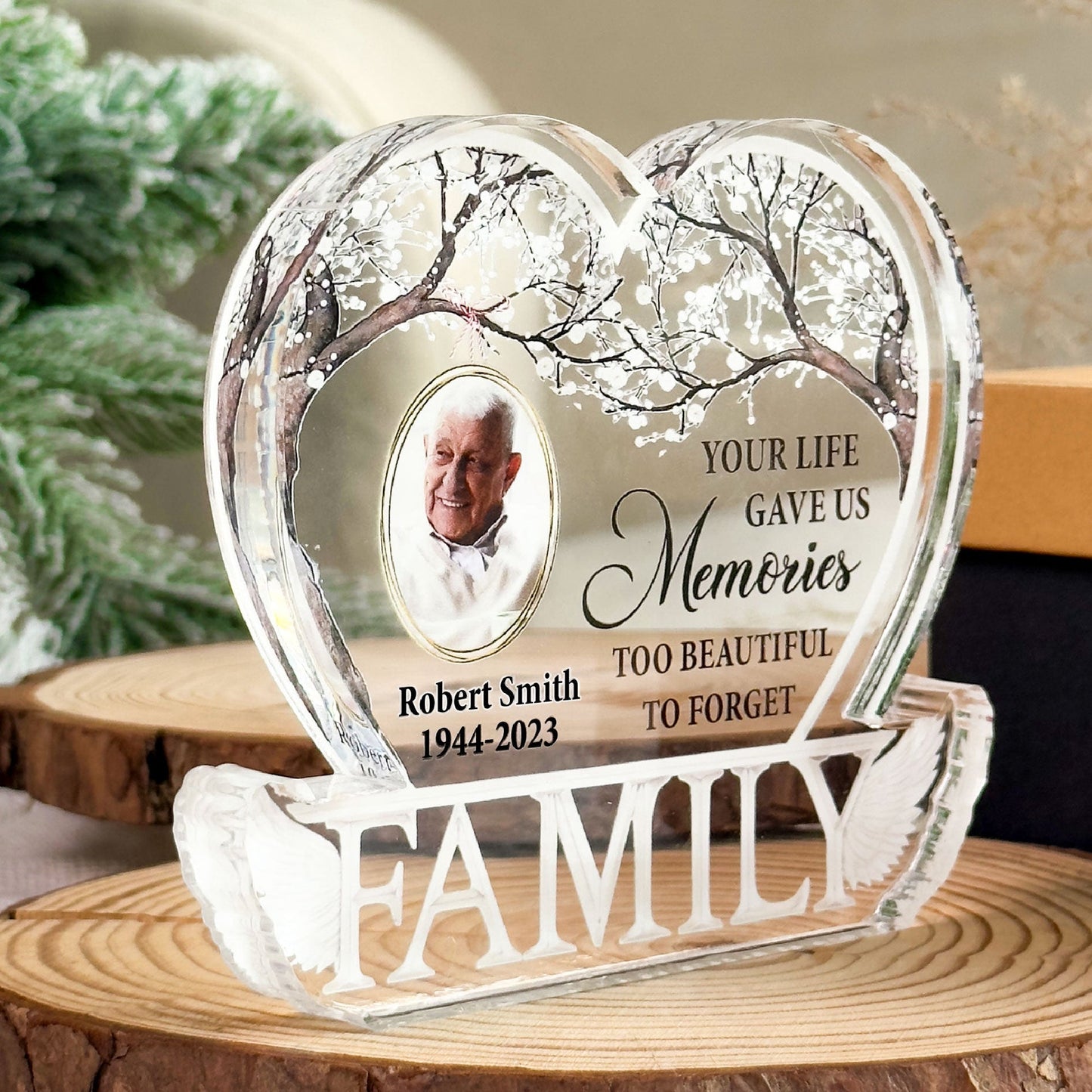 Your Life Gave Us Memories - Personalized Photo Custom Shaped Acrylic Plaque