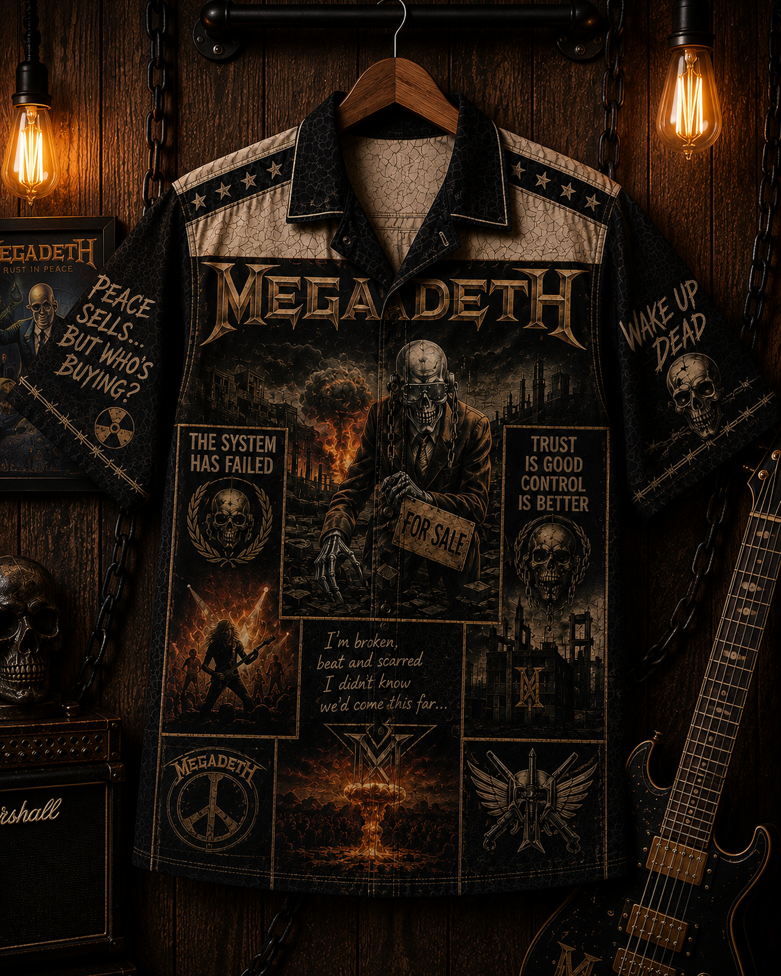 Megadeth Hawaiian Shirt - Vintage Music Fan Gift