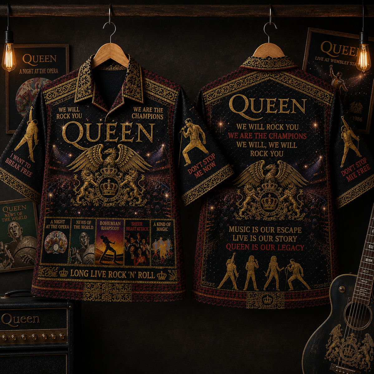 Queen Band Hawaiian Shirt - Vintage Music Rock Fan Gift 2