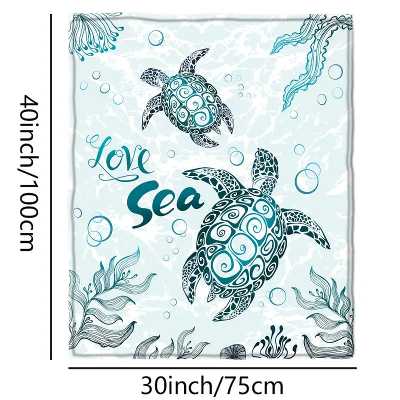 Cozy & Cute Sea Turtle - Beautiful Sea Turtle Blanket