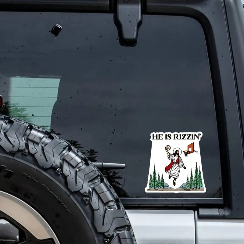 He Is Rizzin' - Jesus Sticker