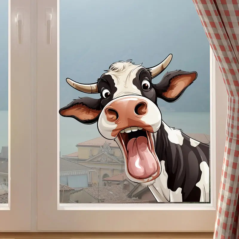 Cartoon Cow Vinyl Sticker