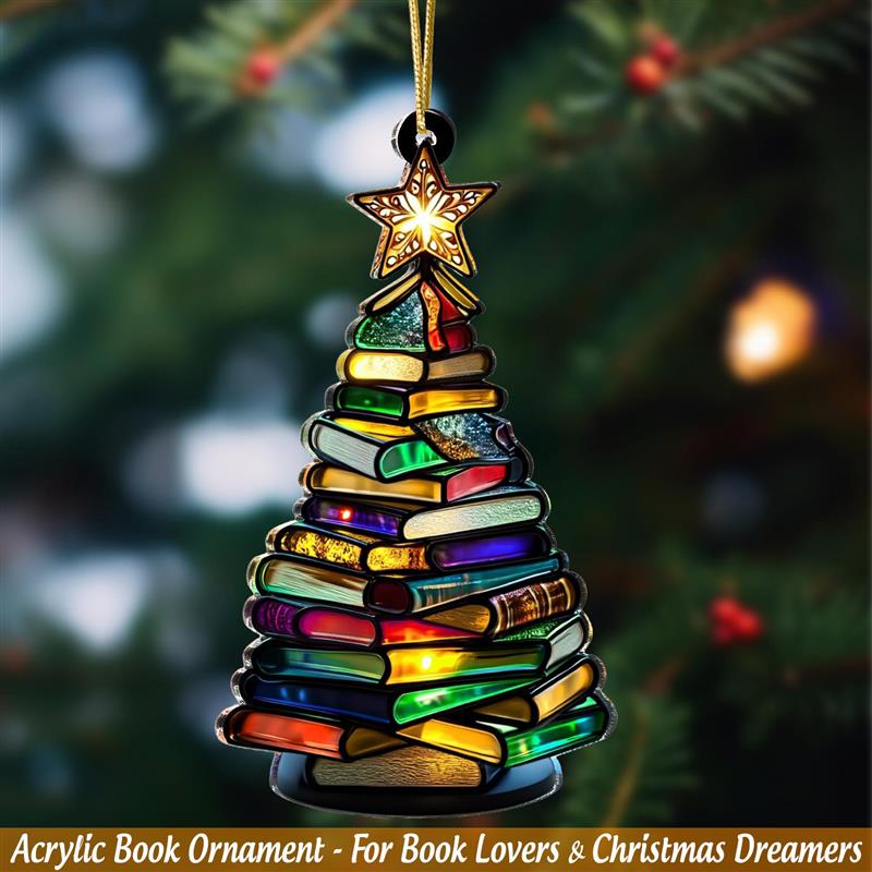 Book Christmas Tree Acrylic Ornament