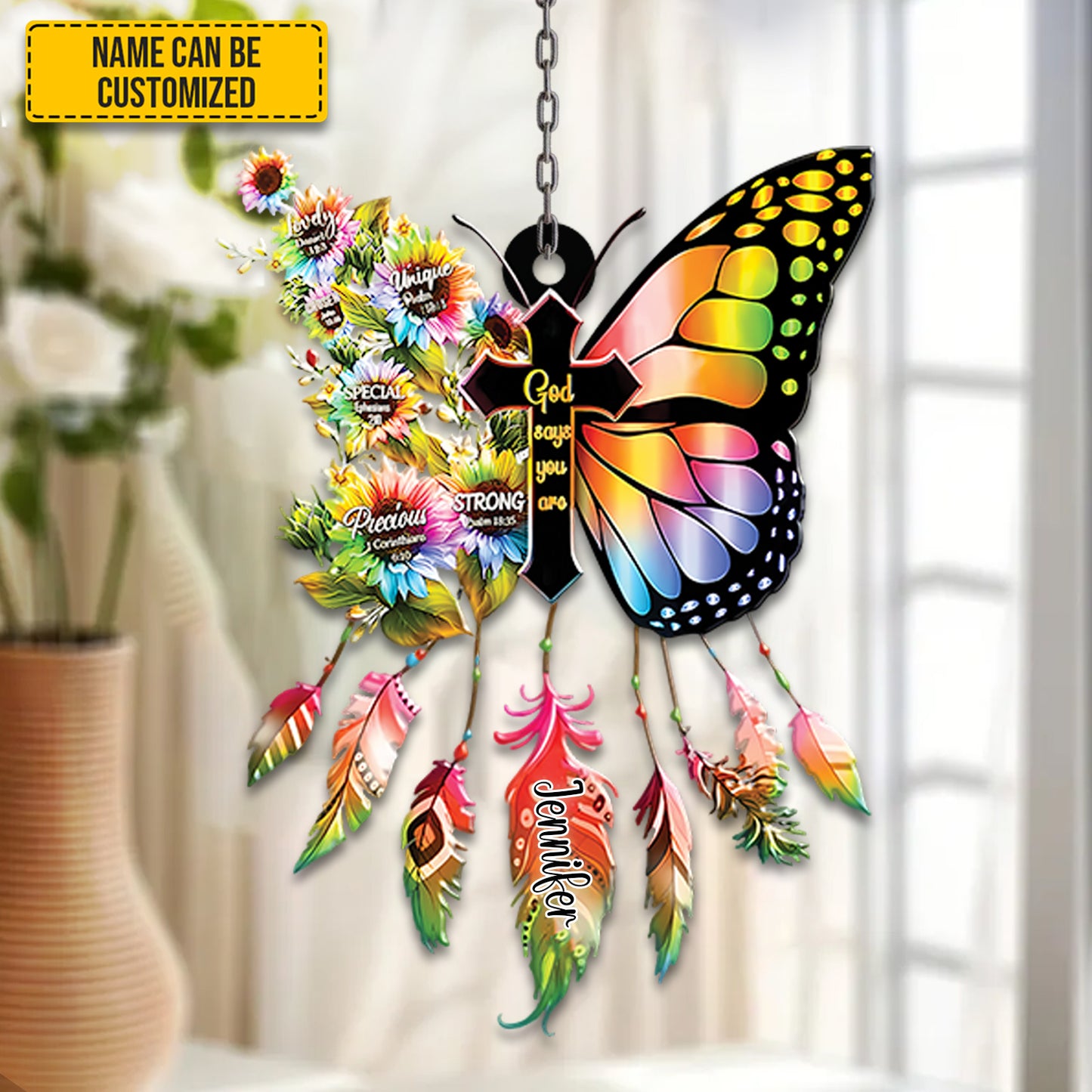 Butterfly God Says You Are acrylic window - Personalized Acrylic Window