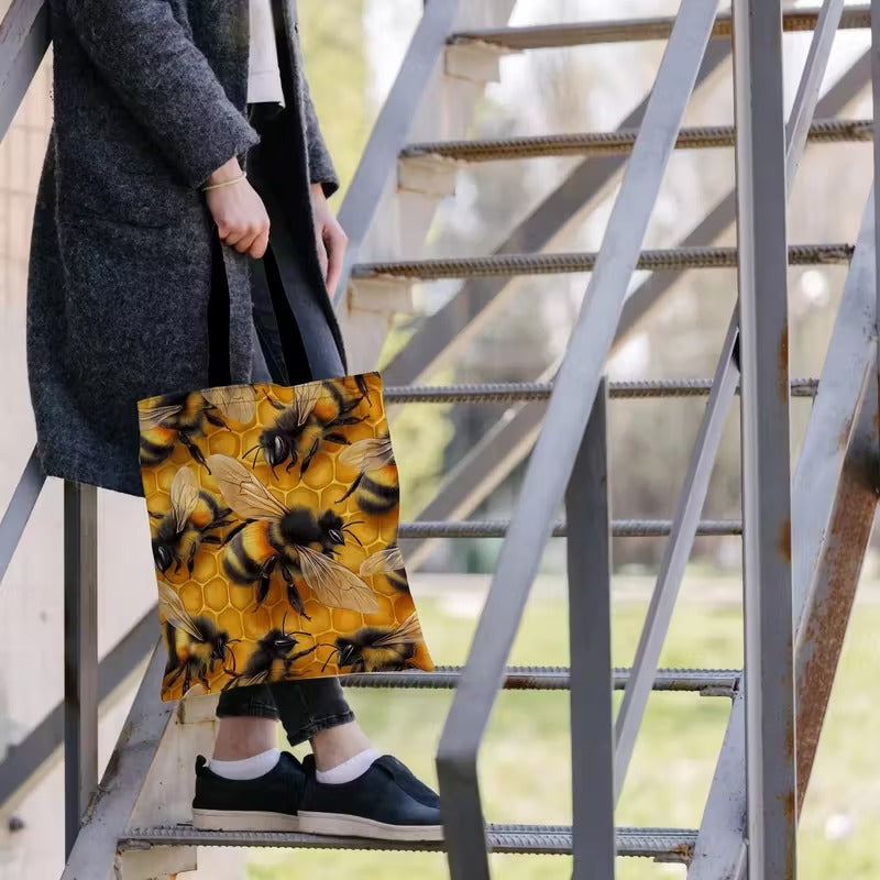Honeycomb Busy Bees - Bee Tote Bag