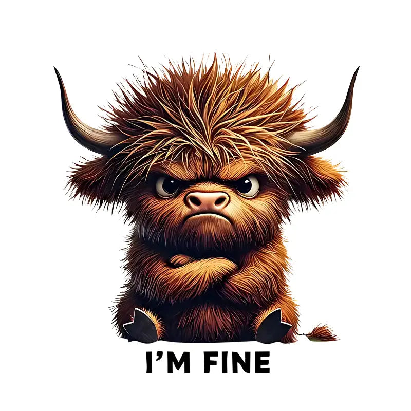 I'M FINE - Cow Sticker