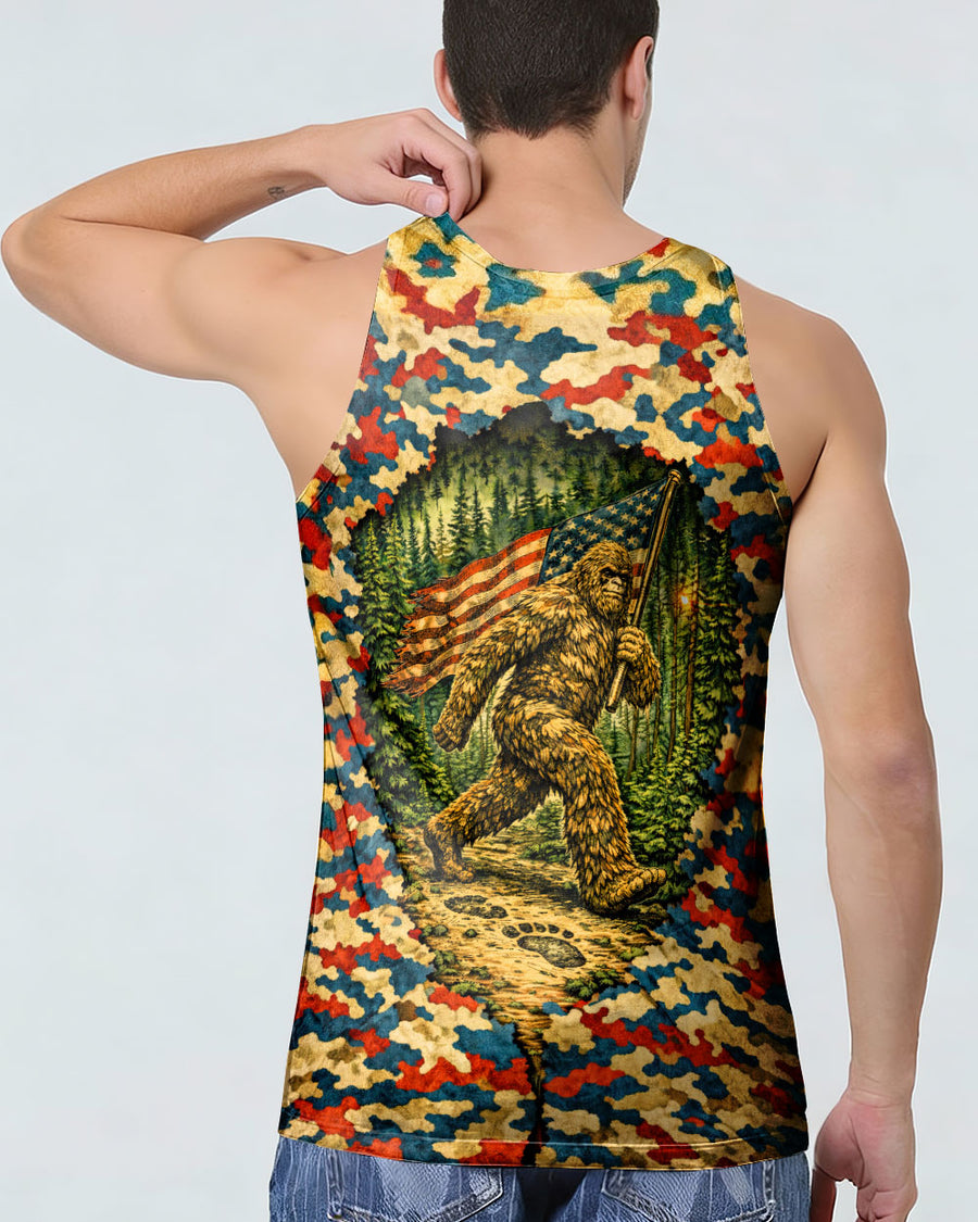 BIGFOOT WITH FLAG CAMOUFLAGE ALL OVER PRINT SHIRT