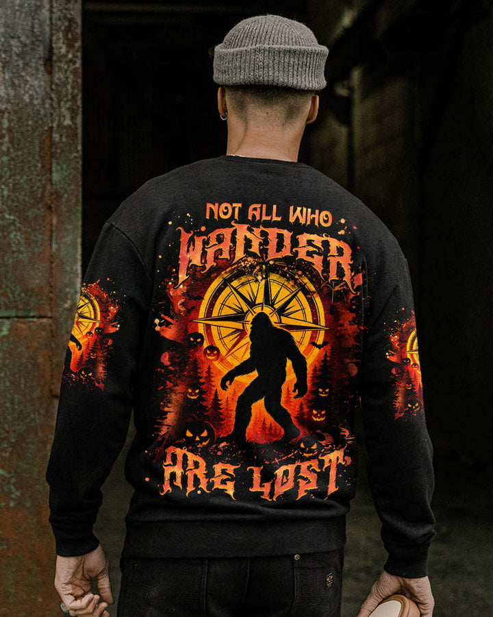 NOT ALL WHO WANDER ARE LOST BIGFOOT HALLOWEEN ALL OVER PRINT