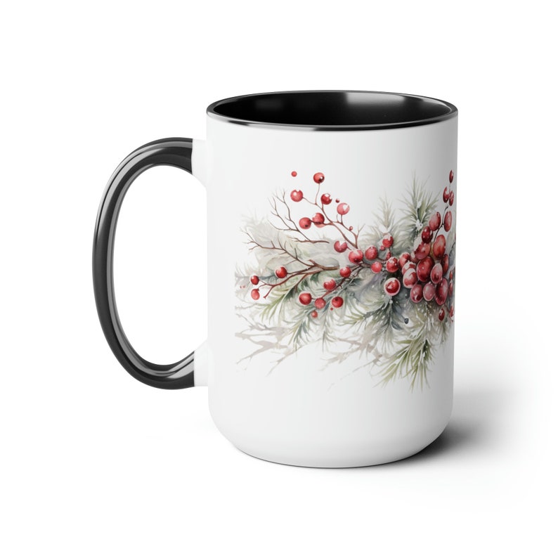 Beautiful Snowy Garland Coffee Accent Mug - Gift For Christmas