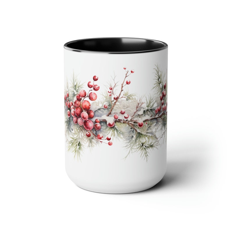 Beautiful Snowy Garland Coffee Accent Mug - Gift For Christmas