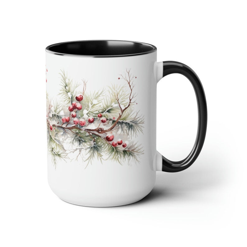 Beautiful Snowy Garland Coffee Accent Mug - Gift For Christmas