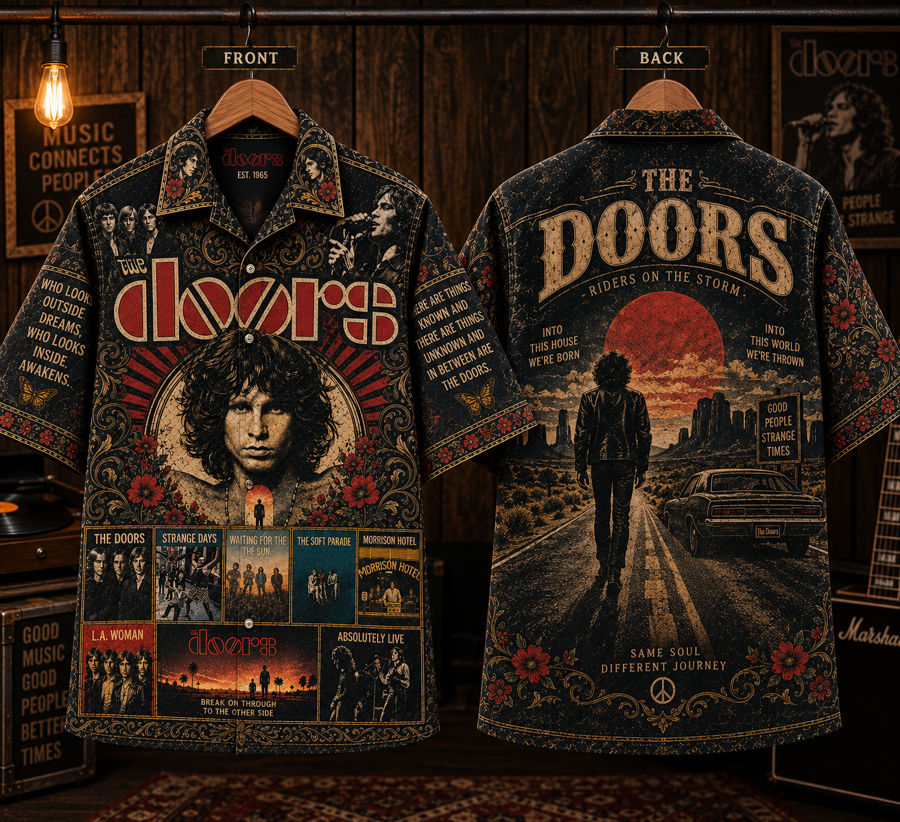 The Doors Hawaiian Shirt - Vintage Music Rock Fan Gift