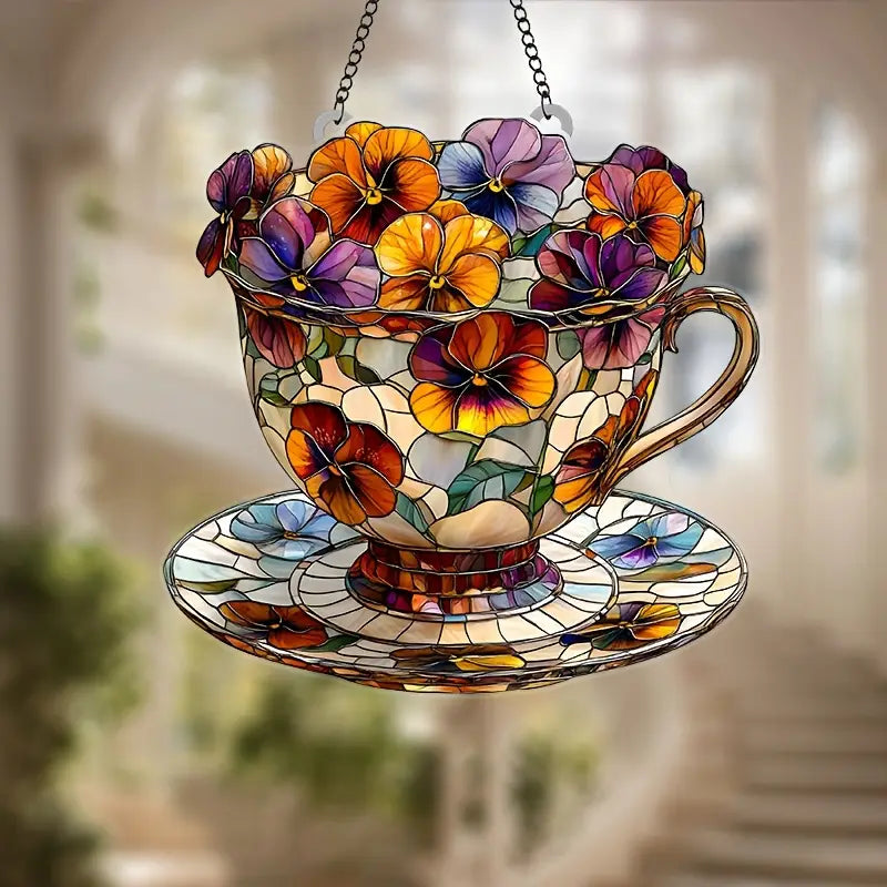 Pansy Flower Acrylic Window Hangings
