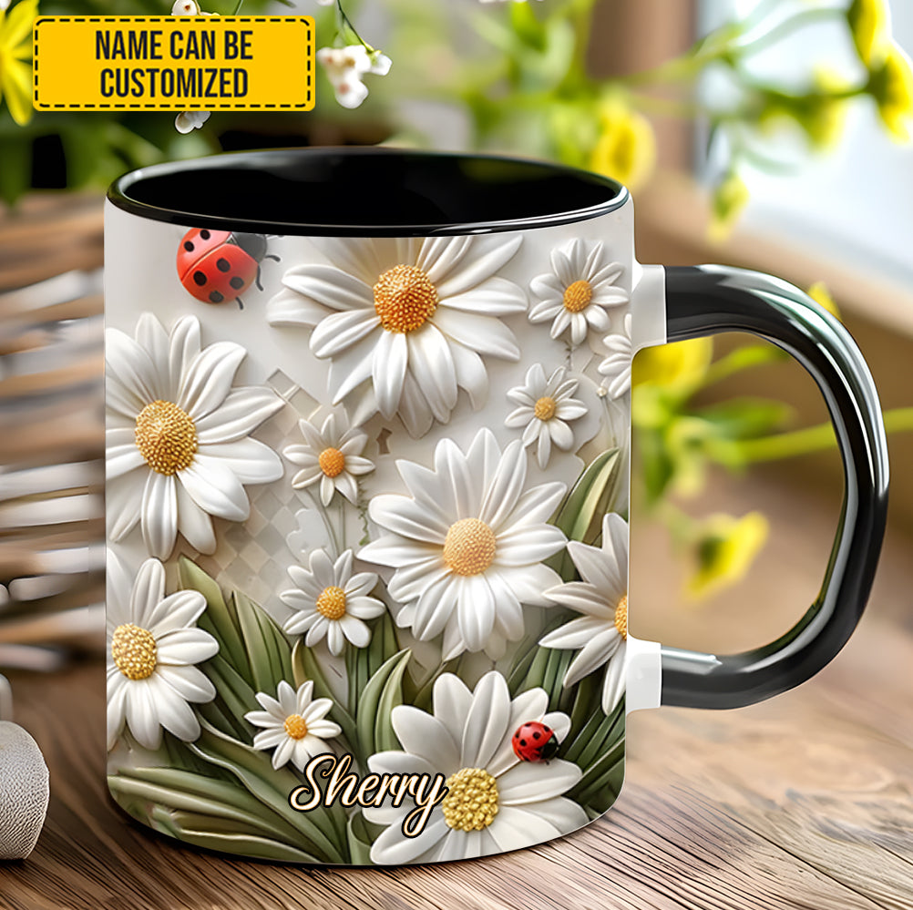 Daisy flower - Personalized Accent Mug