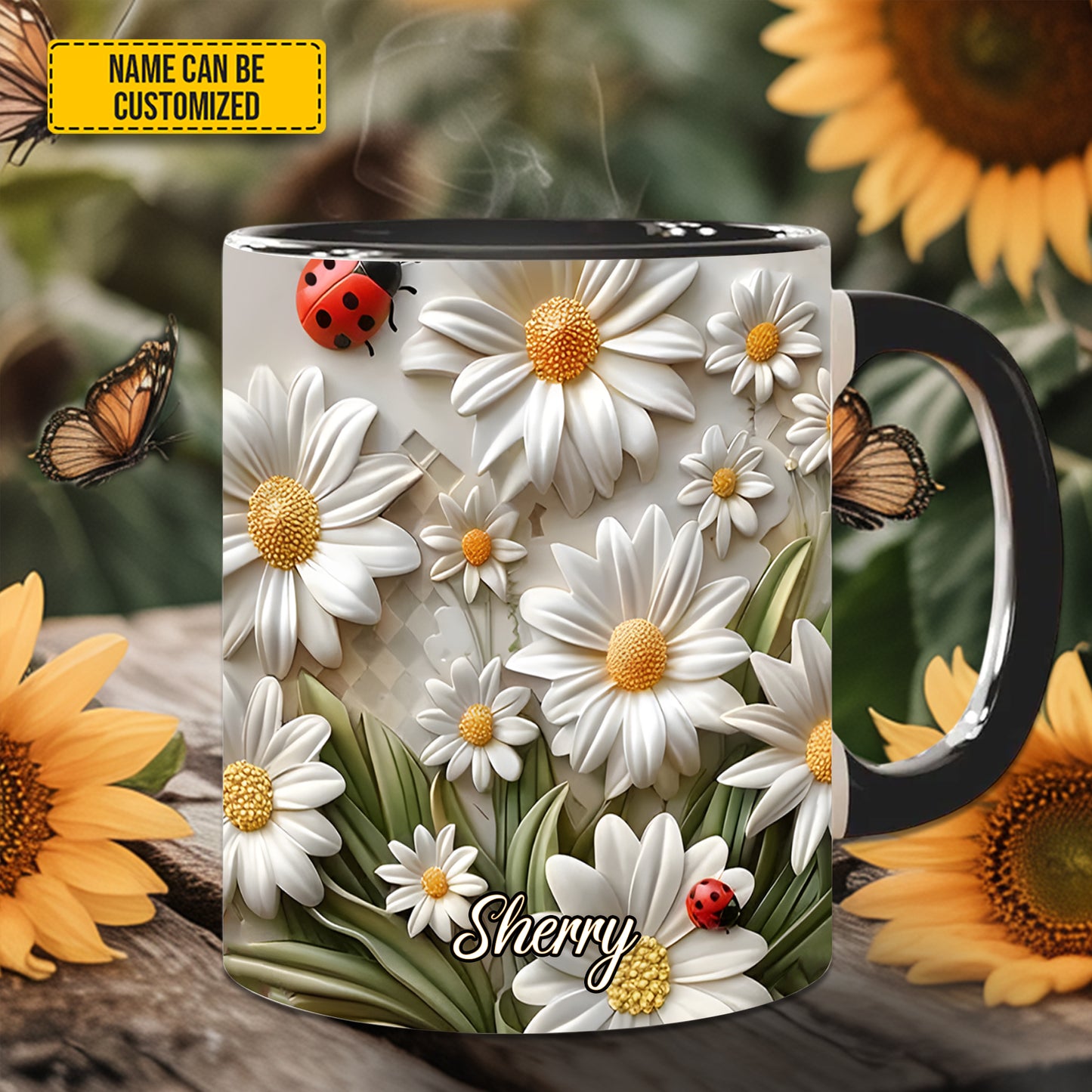 Daisy flower - Personalized Accent Mug