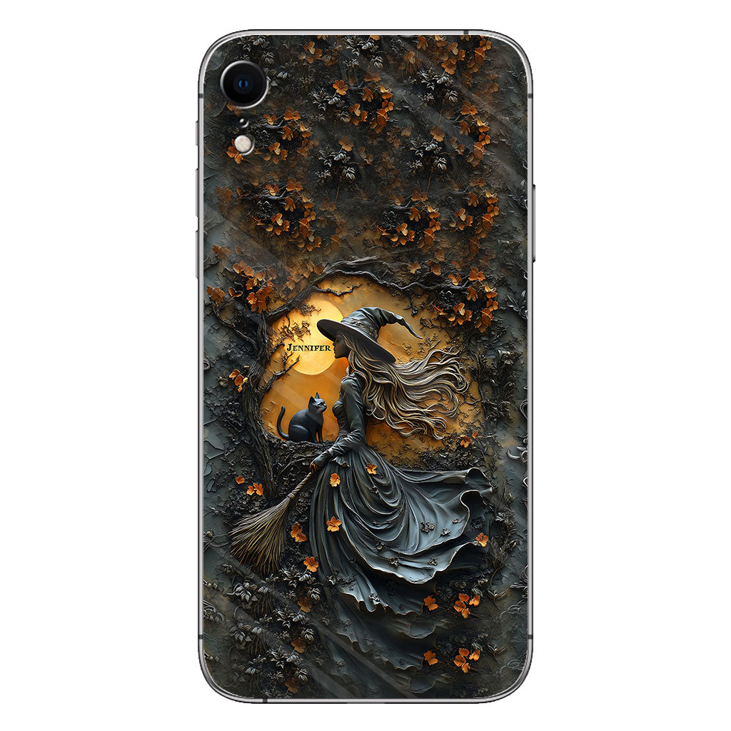 Beautiful Witch & Black Cat - Personalized Witch Phone Case