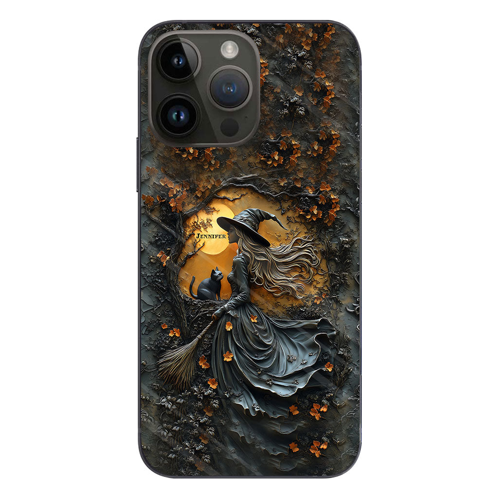 Beautiful Witch & Black Cat - Personalized Witch Phone Case