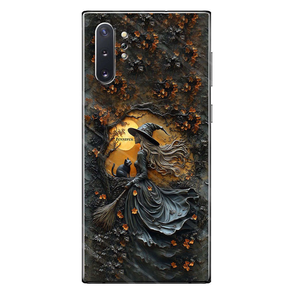 Beautiful Witch & Black Cat - Personalized Witch Phone Case