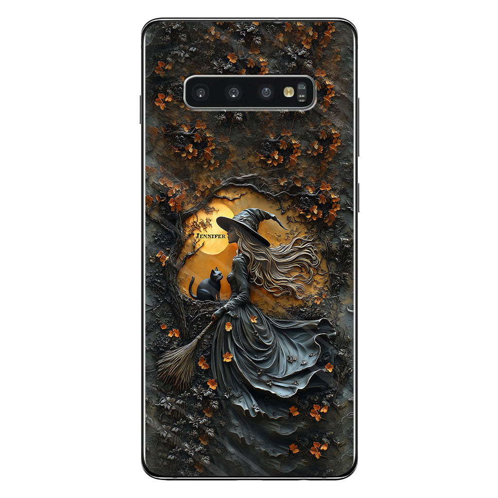 Beautiful Witch & Black Cat - Personalized Witch Phone Case