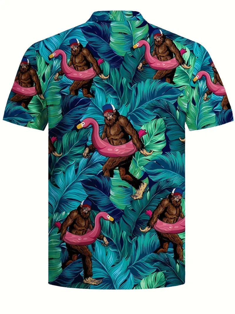 Funny Bigfoot Hawaiian Shirt