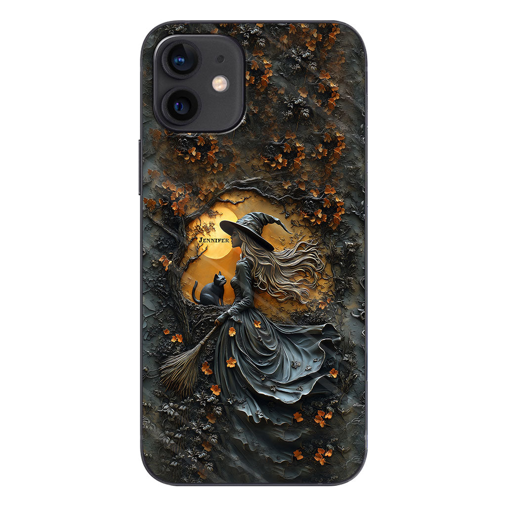 Beautiful Witch & Black Cat - Personalized Witch Phone Case