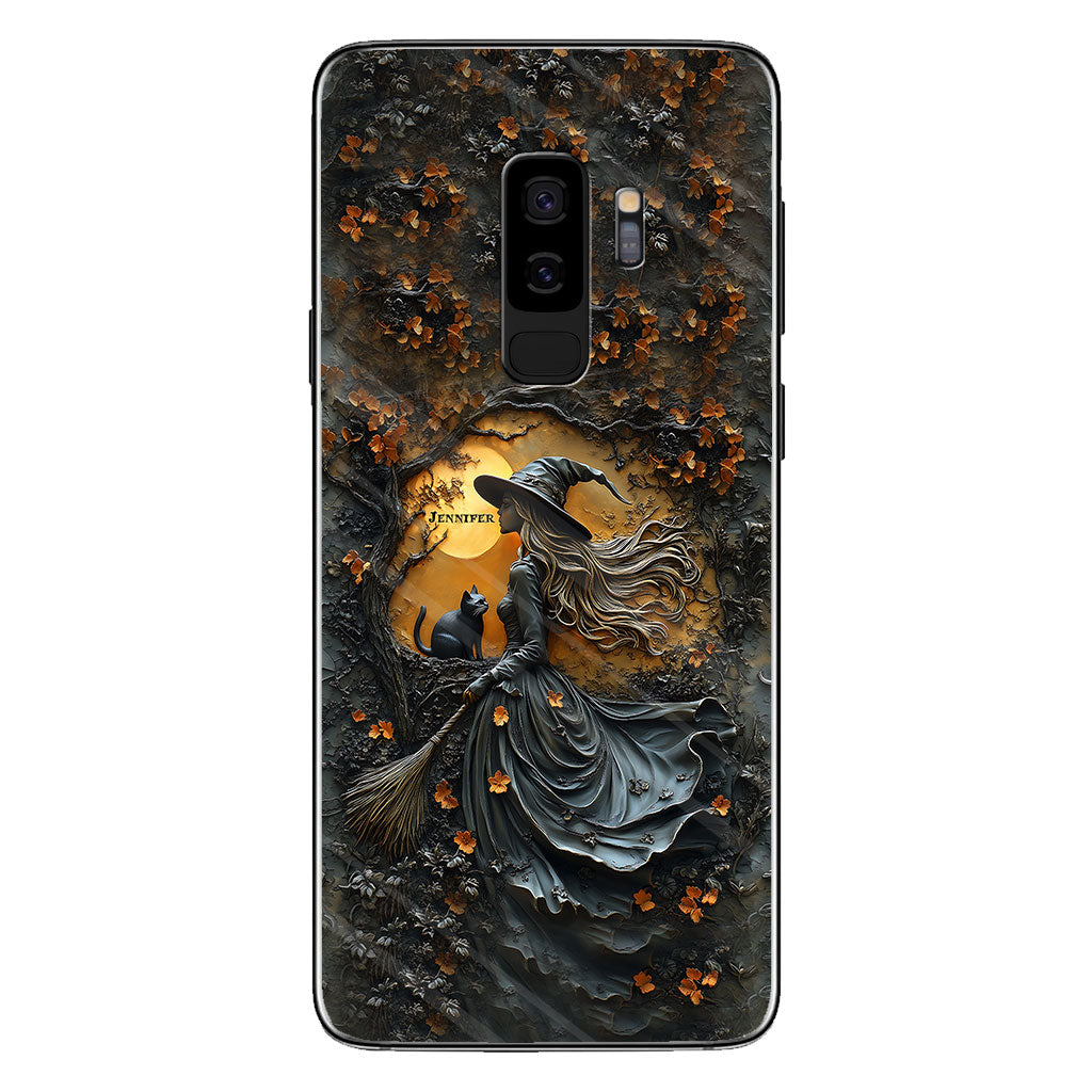 Beautiful Witch & Black Cat - Personalized Witch Phone Case