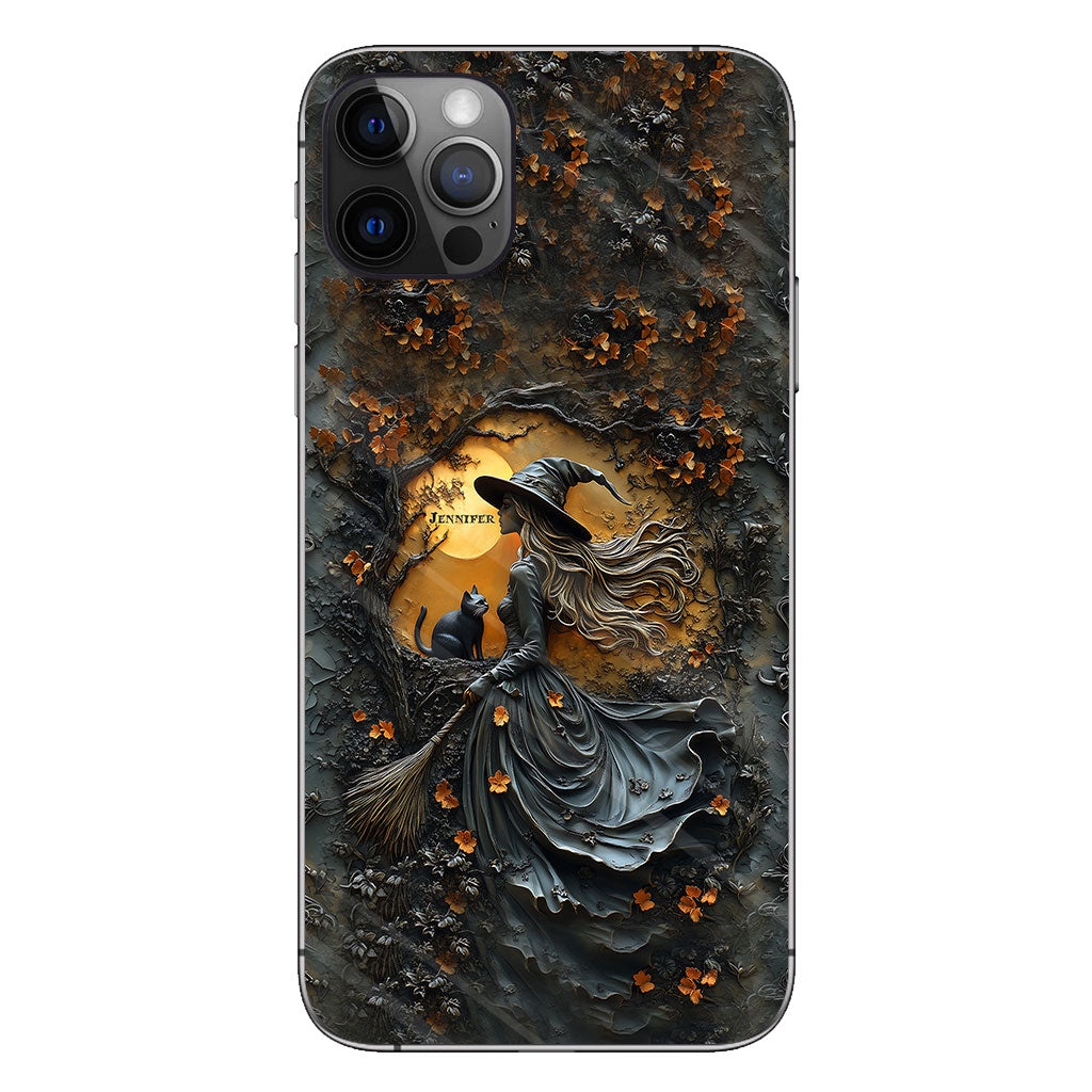 Beautiful Witch & Black Cat - Personalized Witch Phone Case